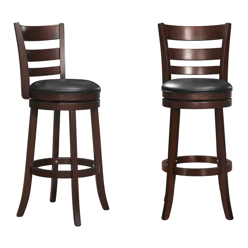 Rovinj Upholstered Back Swivel Bar Stool - Barstool - Cherry-Ladder Back