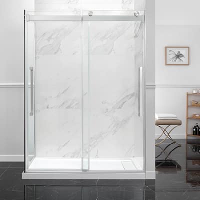 Ove Decors Montebello 60x32 in. SN Frameless Sliding Shower Door w/ SP