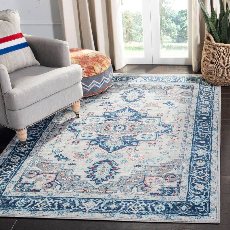 SAFAVIEH Brentwood Essie Traditional Light Grey / Blue Rug