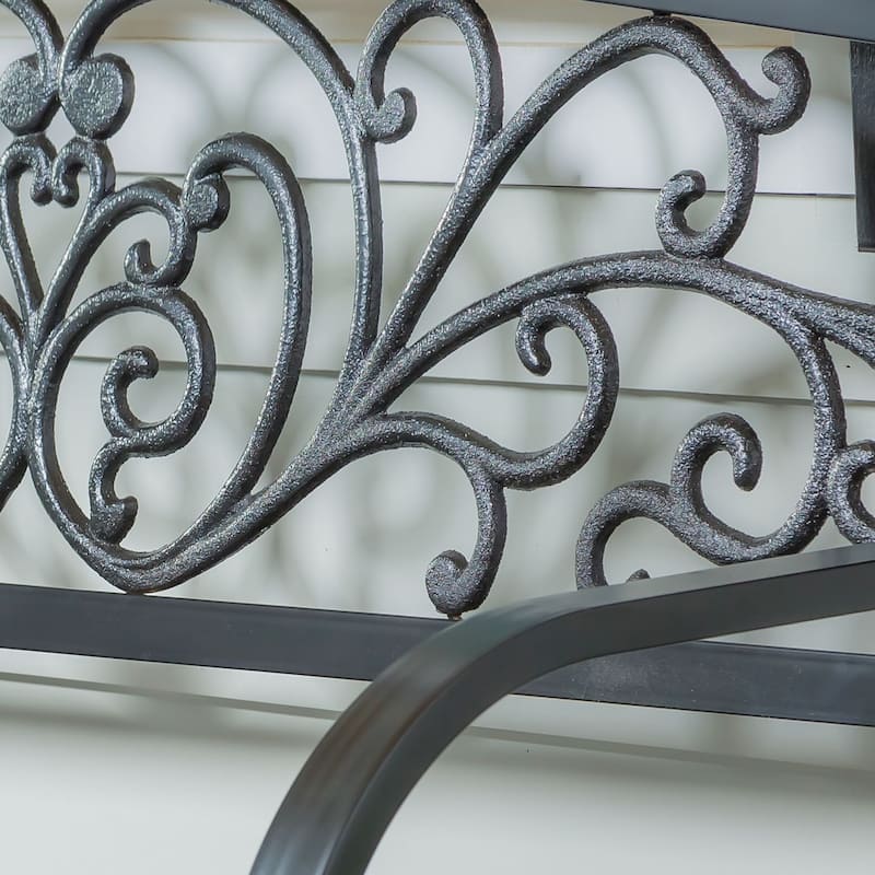 50 in. Blooming Metal Outdoor Garden Bench