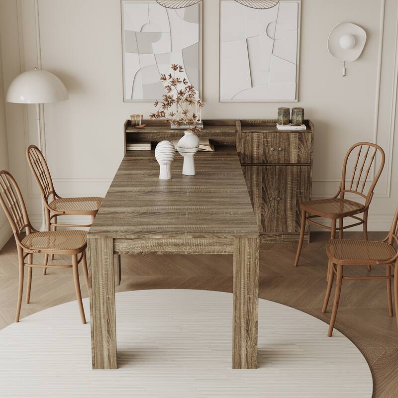 Multifunctional Extendable Console Table Dining Table, Rectangle Wooden Kitchen Dining Room Table