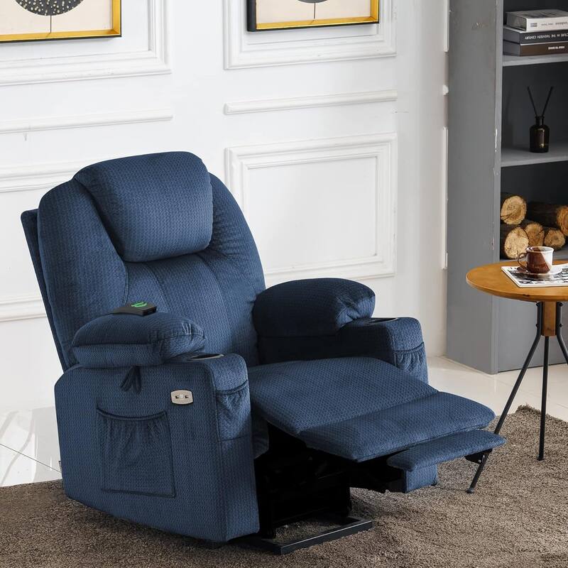 MCombo Electric Power Lift Recliner Chair Sofa with Massage and Heat, 3 Positions, USB Ports, Fabric 7040