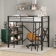 Industrial Style Twin Size Metal Loft Bed with 3-Tire Shelves and Desk ...