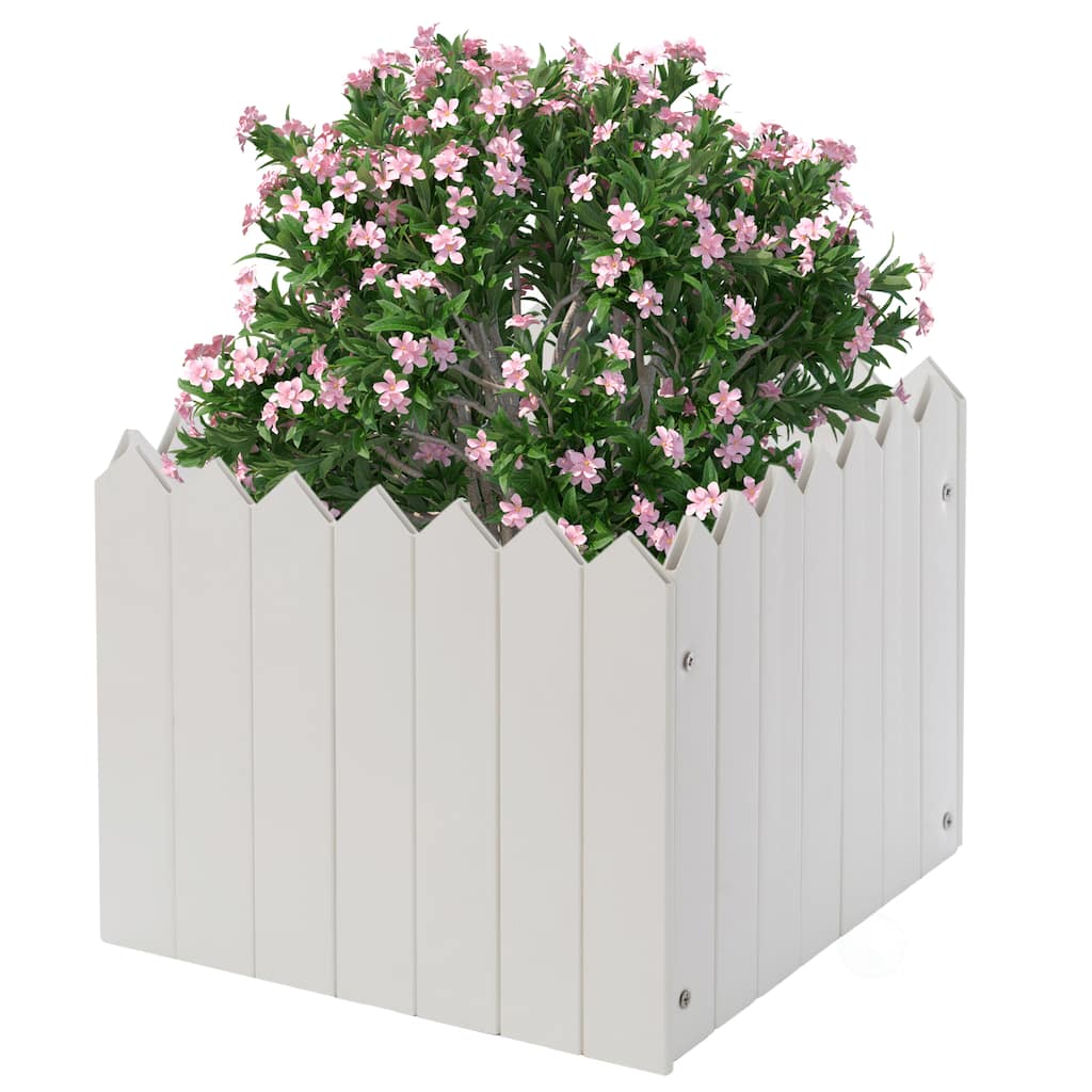 Square Traditional Fence Design Vinyl Planter Box