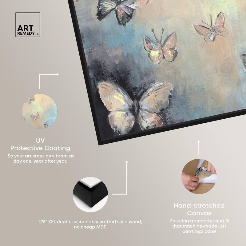 Textured Butterflies I Canvas by Art Remedy