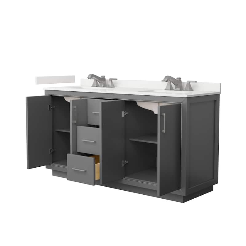Wyndham Collection WCF111166D-QTZ-US3MXX Icon 66" Free Standing Double