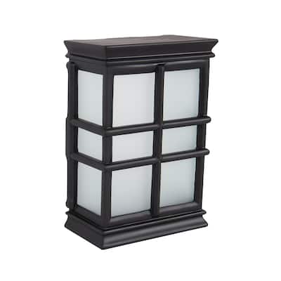 Hand-Carved Window Pane Chime in Flat Black w/ White Glass