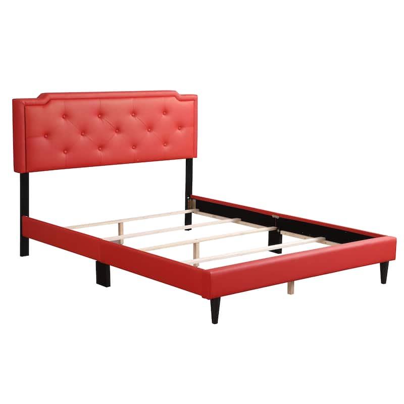 Carson Carrington Valsnas Adjustable Tufted Faux Leather Panel Bed