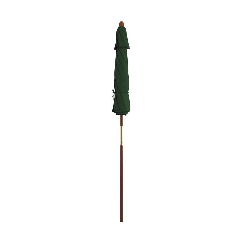 California Umbrella 7.5' Round Marenti Wood Frame Patio Umbrella with Pacifica Fabric, Base Not Included