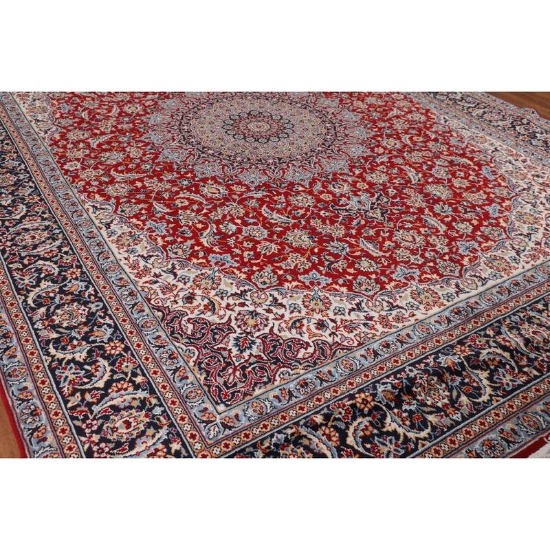 Red Kashan Turkish Area Rug Traditional Machine Made Carpet - 9'6" x 12'10"