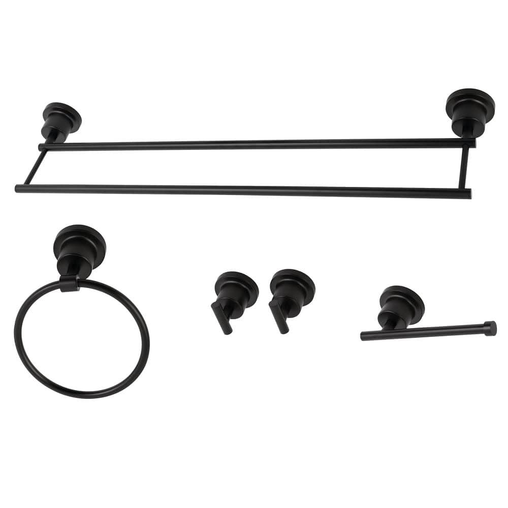 Kingston Brass Concord 5 Piece Bathroom Package with Towel Bar, Dual