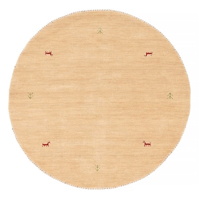 Kashkuli Gabbeh Beige Rug 3'11" x 3'11" - 3'11 x 3'11