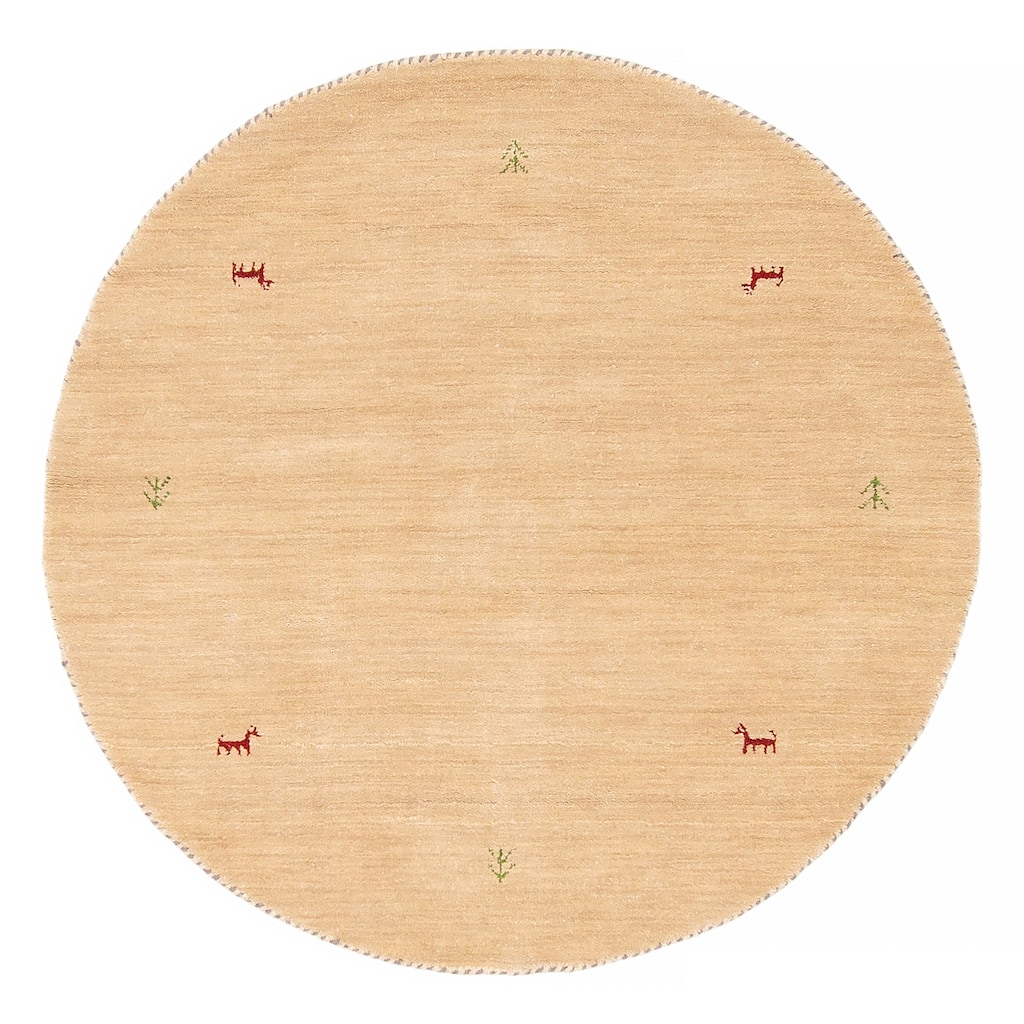 Kashkuli Gabbeh Beige Rug 3'11" x 3'11" - 3'11 x 3'11