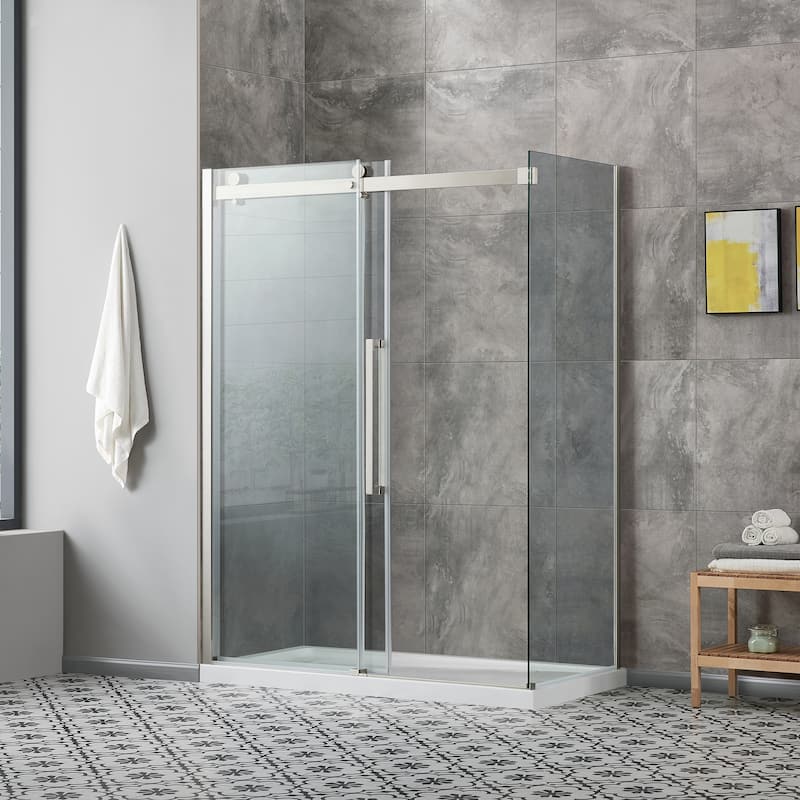 Bel Soft Close 3-Piece Base/Door Rectangular Corner Shower Kit (Left or Right Drain)