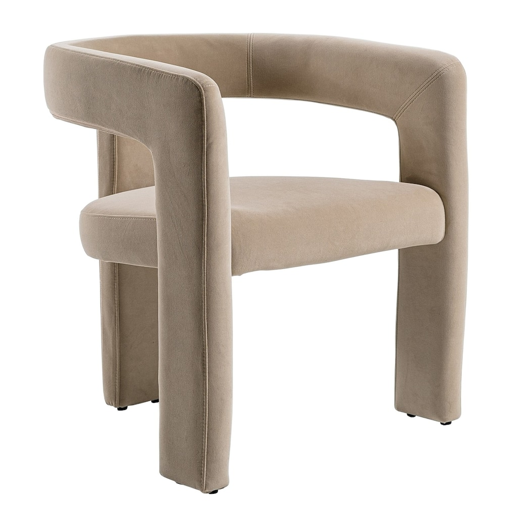 Modrest Cherish Modern Beige Fabric Dining Chair