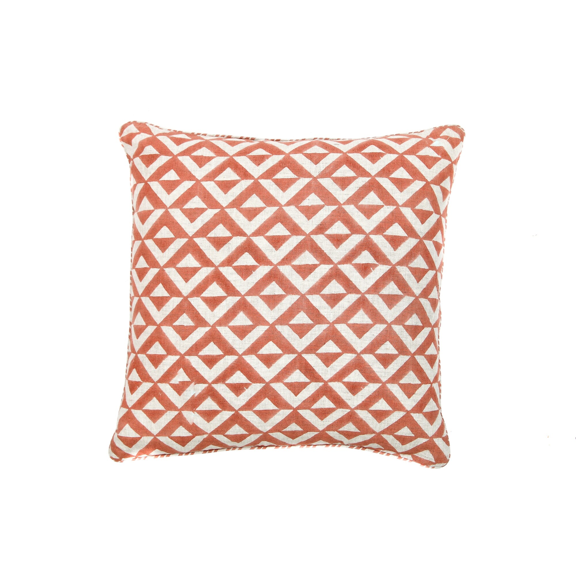 Jiti Indoor Abstract Patterned Block Print Linen Decorative Accent