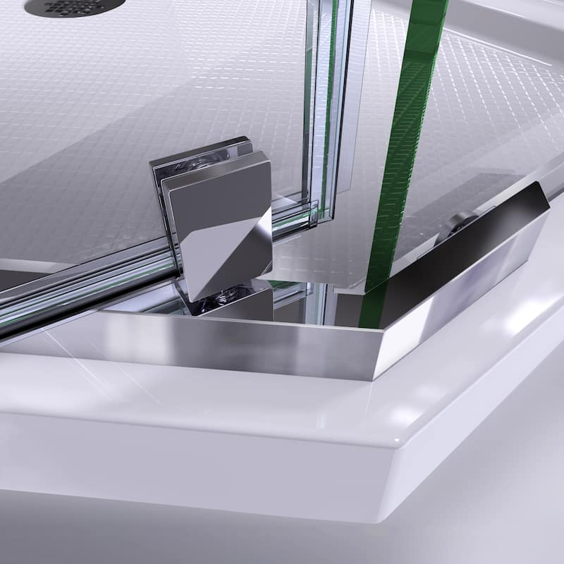 DreamLine Prism 36 in. x 36 in. x 74 3/4 in. H Pivot Shower Enclosure and Shower Base Kit - 36" x 36" - 36" x 36"