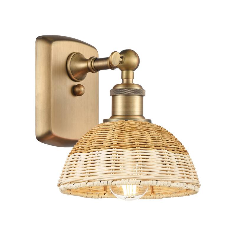 Innovations Lighting 516-1W-8-8 Bristol Natural II Sconce Bristol - Brushed Brass / Natural
