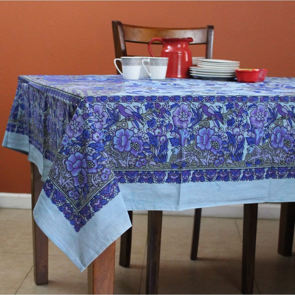 Vibrant Cotton Floral Tree Of Life Tablecloth Collection