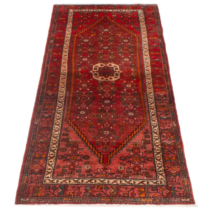ECARPETGALLERY Hand-knotted Andelz Red Wool Rug - 3'7 x 9'11