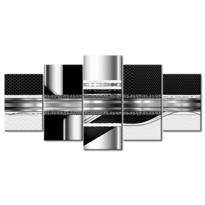 Glam Canvas Wall Art - Silver Cut - 5 Pieces