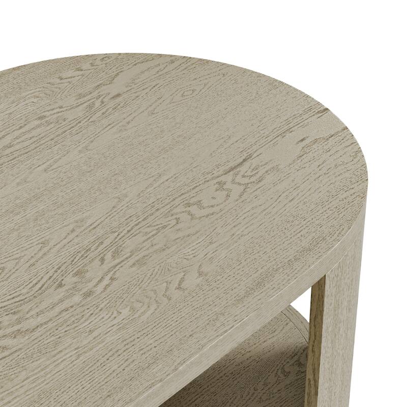 Furniture of America Piez Modern Oak Wooden Oval Cocktail Table with Casters