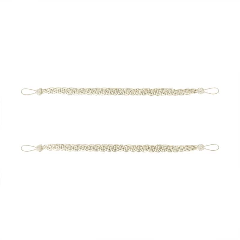 2pcs Curtain Tieback 23" Holdback Decorative Rope Curtain Holder - Beige - 23" x 1"