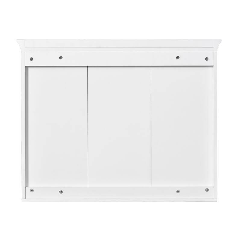 GDFStudio - Marlette Retro Wall-Mounted Bathroom Medicine Cabinet with 2 Glass Doors and Adjustable Shelves - 35.27"W