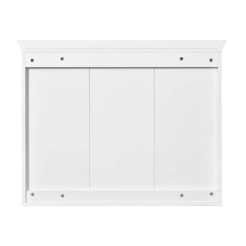 Roomfitters Wall Mounted Medicine Cabinet, Bathroom Cabinet with 2 Glass Doors, Over Toilet Storage Organizer, White