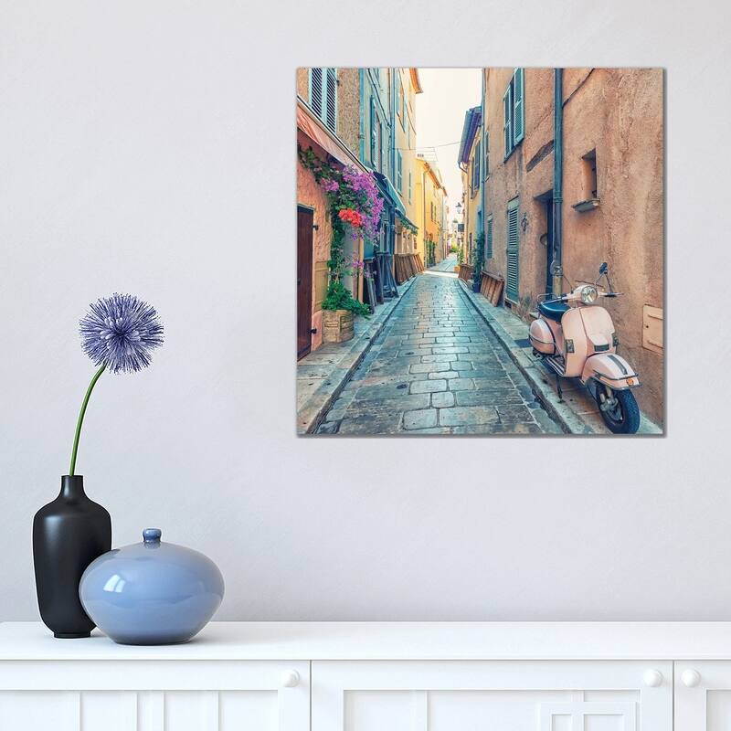 iCanvas "Saint Tropez Street" by Manjik Pictures Canvas Print - 18x18x1.5