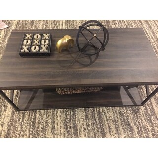 Lincoln Metal Contemporary Distressed Wood Coffee Table or Side Table by iNSPIRE Q Classic