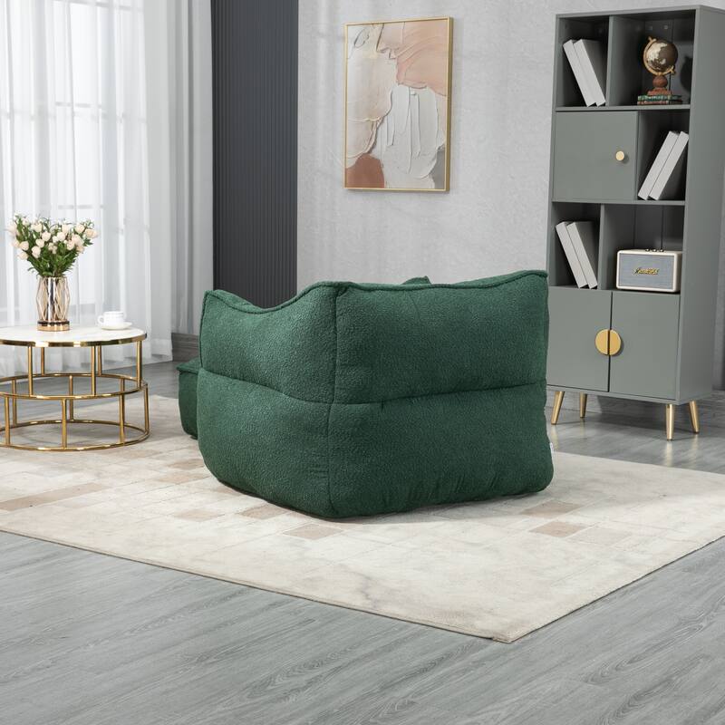 GDFStudio - COOLMORE Boucle Bean Bag Chair with Memory Foam Filling for Ultimate Comfort