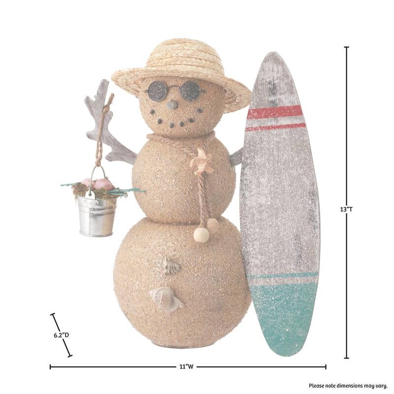 13" Sand Seashore Dude Snowman