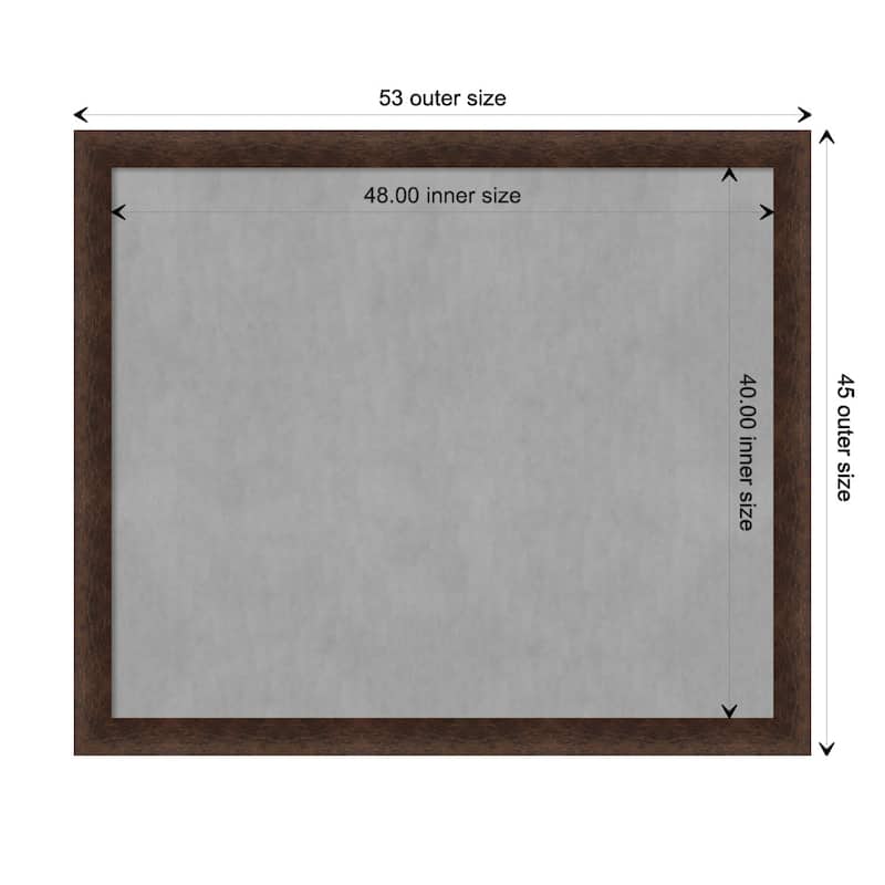 Amanti Art Warm Walnut Framed Magnetic Board - Board Size 48x40