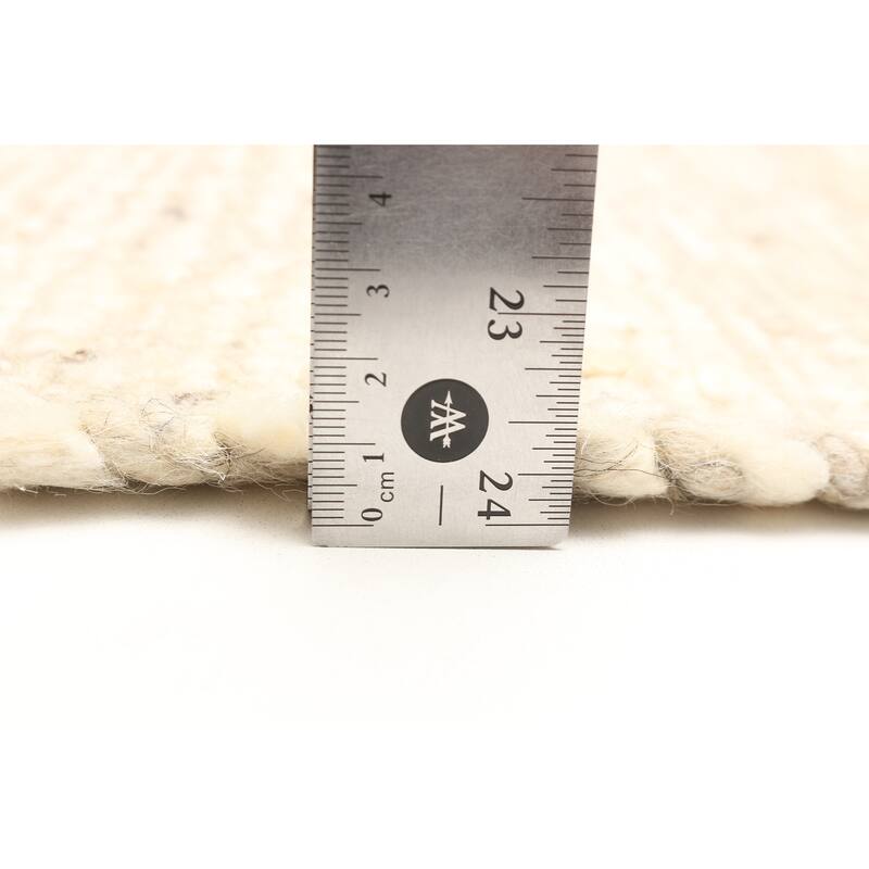 ECARPETGALLERY Braid weave Sienna Beige Wool Rug - 5'1 x 8'4