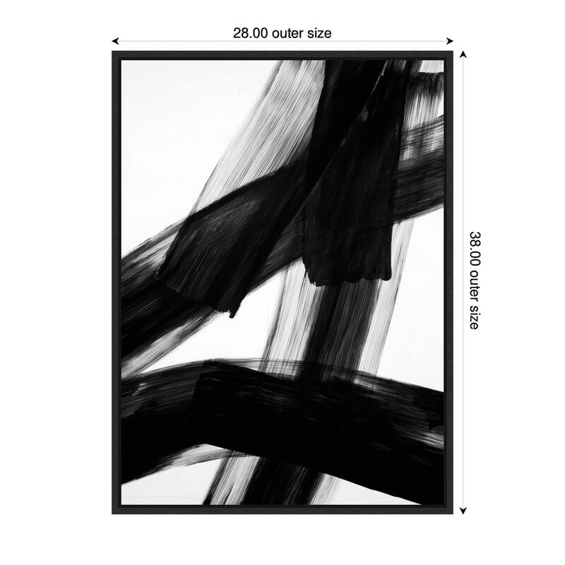 Kate and Laurel Black Mark No. 3 by Amy Lighthall Framed Canvas Wall Art Print