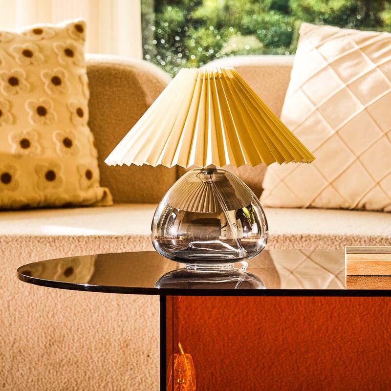 CO-Z Retro Table Lamp with Pleated Empire Lamp Shade