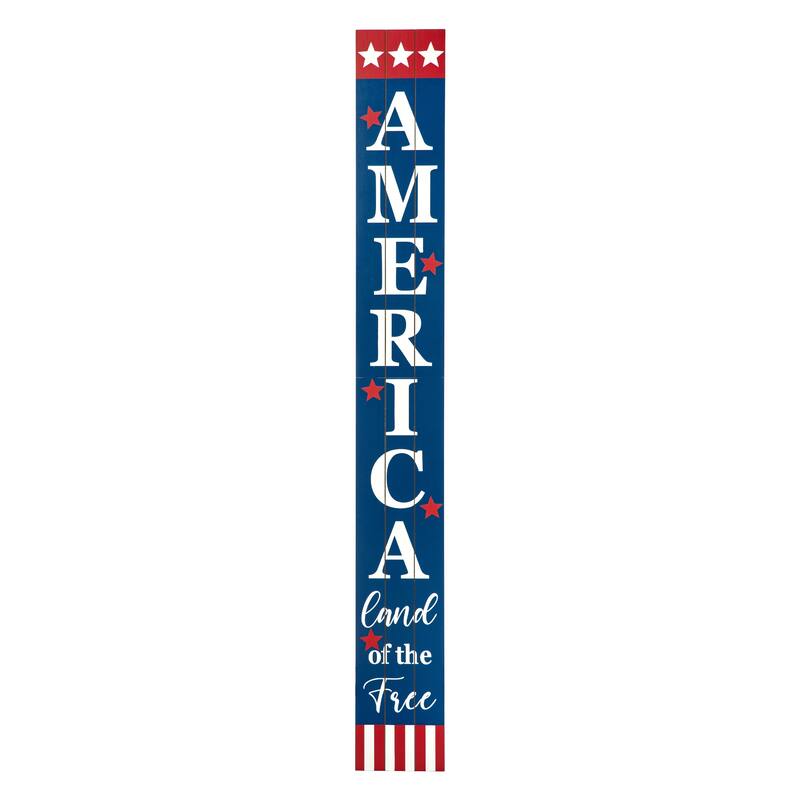 Glitzhome 60"H Wooden Patriotic America Porch Sign