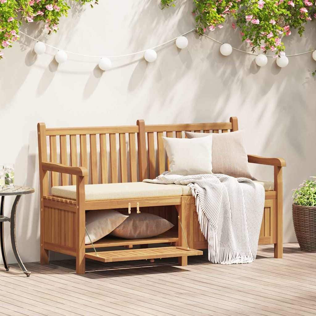 vidaXL Garden Storage Bench Brown 150 x 60 x 90 cm Solid teak wood - 23.6 x 59.1 x 35.4