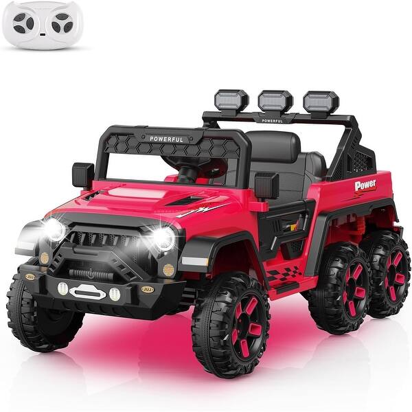 slide 2 of 31, Ride on Car with 6 EVA Wheels&4WD, 24V Battery Powered Electric Car for Ages 3-6 Kids Rose