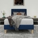 preview thumbnail 63 of 91, Caxkun Upholstered Platform Bed Frame with Wingback headboard