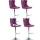 preview thumbnail 51 of 76, Swivel Velvet Bar Stools Sliver Pesdestal (Set of 6) Set of 2 - Purple Velvet