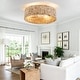 preview thumbnail 2 of 12, 20 Inch Boho Rattan Flush Mount Ceiling Fan with Lights and Remote Control, 6-Speed Reversible Caged Ceiling Fan for Low Profile