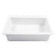 preview thumbnail 2 of 4, Jackson Crisp White Fireclay 33" Single Bowl Drop-In Kitchen Sink with 4 Holes