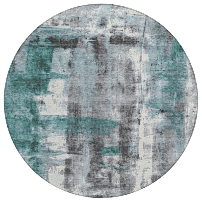 HomeRoots Abstract Transitional Rectangle Outdoor Rug