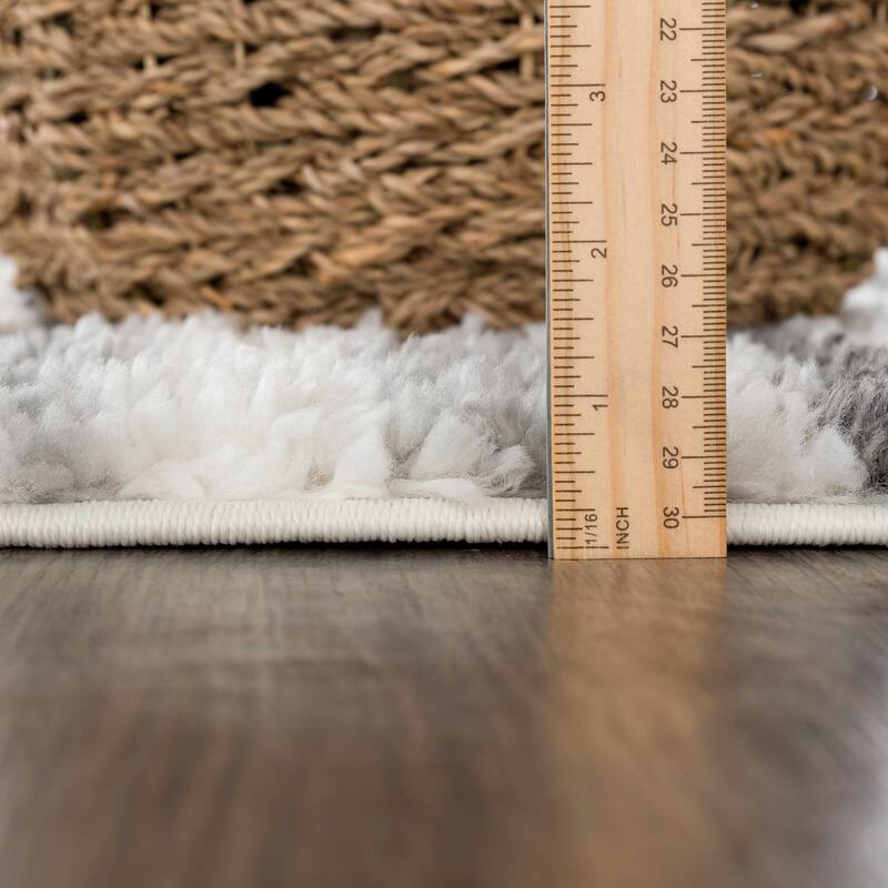 Hauteloom Lux Shag Collection Moroccan Farmhouse Shaggy High Plush Pile Area Rug