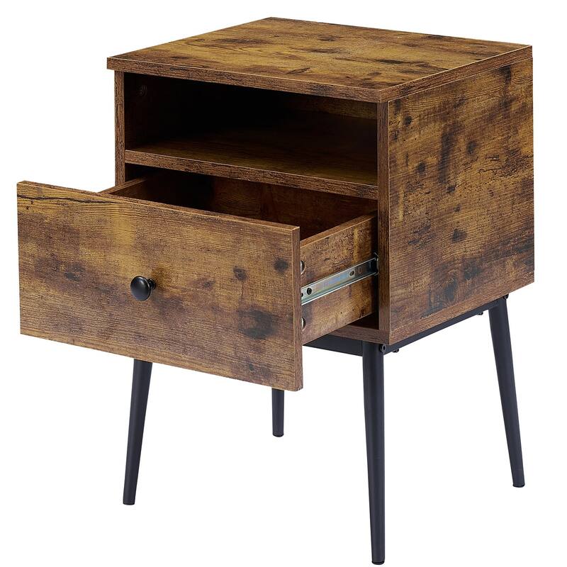 VECELO Modern 1-Drawer Wood Nightstand