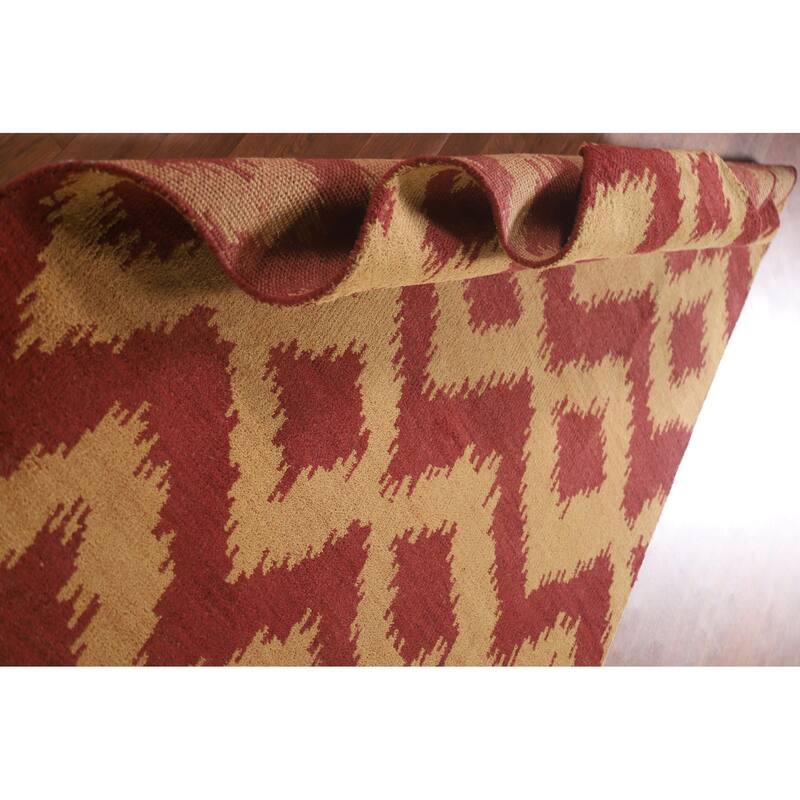 Hand Knotted Oriental 100% Wool Carpet Modern All-Over Yellow & Gold Gabbeh Area Rug - 8' 0'' X 5' 2''