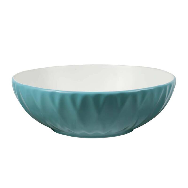 16 inch Round Ceramic Vessel Bathroom Sink - Modern Textured Bowl Design - 16" Round