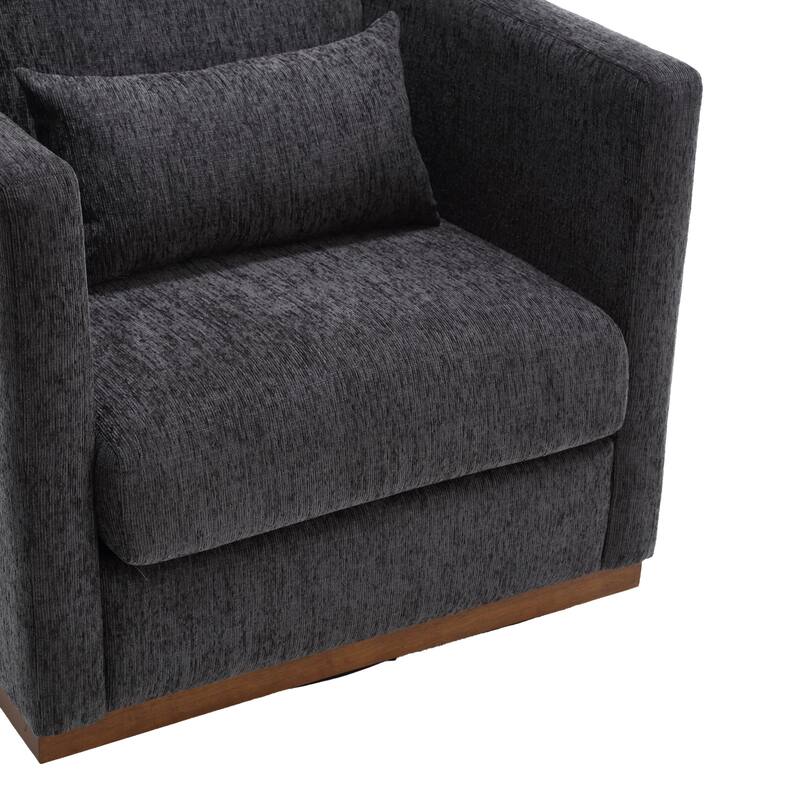Swivel Barrel Chair, Round Accent Sofa Chair for Living Room, 360 Degree Swivel Barrel Club Chair, Leisure Arm Chair